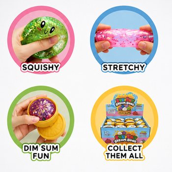 RAGE - Squishy GLITTER knedličky (Dumplings) MAL&Eacute; (5.5 x 5.5 x 3 cm) - Viral 2026 Fidget Toy (24 ks)