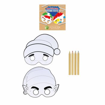 ECO FRIENDLY Vyfarbi si vlastnú vianočnú masku so 4 pastelkami (12 kusov)