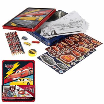 Kreatívny Set DISNEY CARS 3D v Plechovej Krabičke (12 ks)