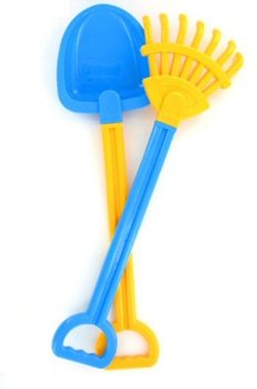 VEĽK&Aacute; LOPATKA A HRABLE NA PL&Aacute;Ž (2 ks)