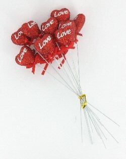 DEKORAČNÉ SRDCE LOVE (12 ks)