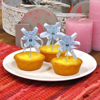Z&Aacute;PICH DO CUPCAKEU K NARODENIU - MODR&Yacute; MAC&Iacute;K (12 ks)