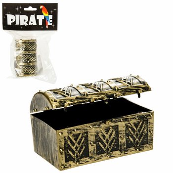 Mini pir&aacute;tska truhlica s pokladom v displayi (24 ks)