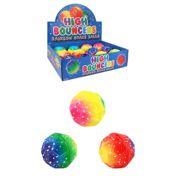 SKÁKACIA LOPTIČKA HIGH BOUNCE RAINBOW SPACE - V DISPLAYI (12 ks)