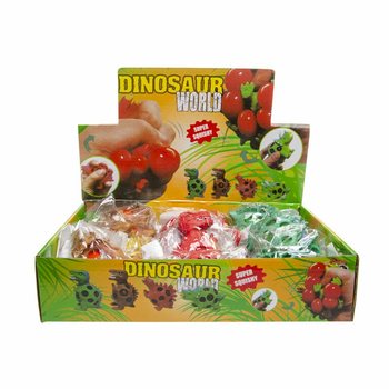 Squishy sieťov&aacute; loptička dinosaurus - Display (12 ks)