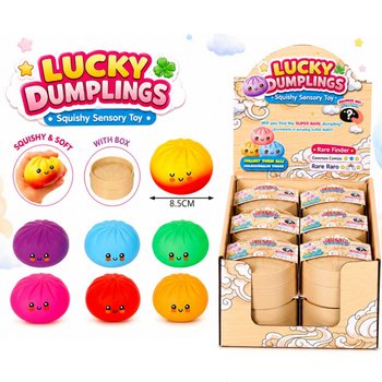 RAGE - LUCKY DUMPLINGS - Squishy Bun Dumplings VEĽK&Eacute; Rozm. 8.5 x 8.5 x 4.8 cm - V DISPLEJI (12ks)