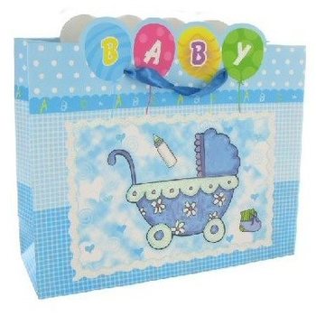DARČEKOVÁ TAŠKA K NARODENIU - BABY BLUE (12 ks)