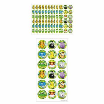 FUN STICKERS – DŽUNGĽA, 18 NÁLEPIEK NA HÁRKU (10 ks)
