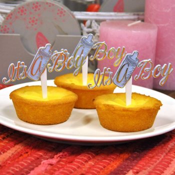Zápichy do Cupcakes k Narodeniu - It's a Boy (12 ks)