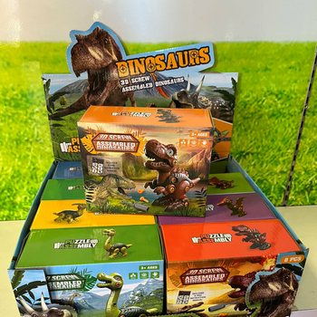3D Stavebnica Dinosaura v Darčekovej Krabičke - Display (8 ks)
