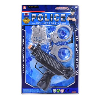Policajn&aacute; hracia sada so samopalom, putami a odznakom (6 ks)