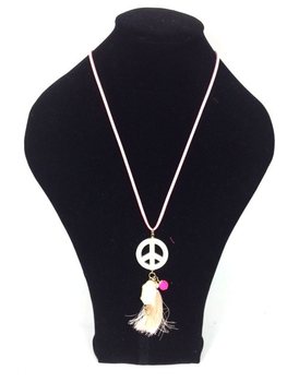 Náhrdelník v Ibiza Štýle Lososový Peace Buddha (1 ks)