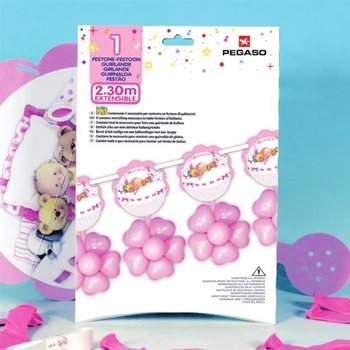 VEĽKÁ BALÓNOVÁ GIRLANDA 2,3 METRA - RUŽOVÁ (3 ks)