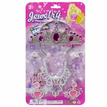 PRINCEZNOVSKÝ BEAUTY SET S KORUNKOU, NÁUŠNICAMI, NÁHRDELNÍKOM A PRSTEŇMI