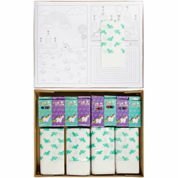 KOMPLETN&Yacute; HORECA BOX JEDNOROŽŰEC - 48x S&uacute;prav pasteliek + 100x Omaľov&aacute;nok + 100x Serv&iacute;tok (248 ks)