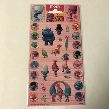 Hárok Nálepky TROLLS - 20 x 10 cm (10 ks)