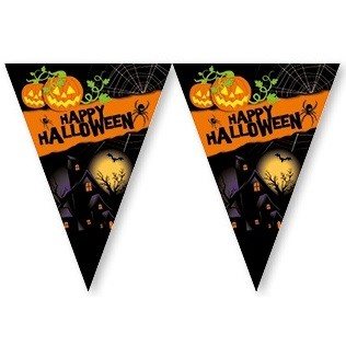 Vlajková Girlanda Happy Halloween - 2,3 Metra (6 ks)
