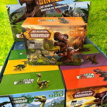 3D Stavebnica Dinosaura v Darčekovej Krabičke - Display (8 ks)