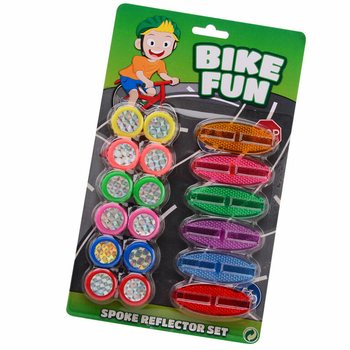 BIKE FUN - 18-dielna Sada Odraziek na &Scaron;pice Bicykla na Karte (1 ks)