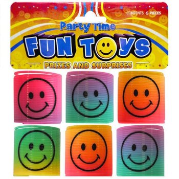6 KS MINI PRUŽINY SMILEY Ø3.5 CM V VRECÚŠKU (6 VRECÚŠOK)