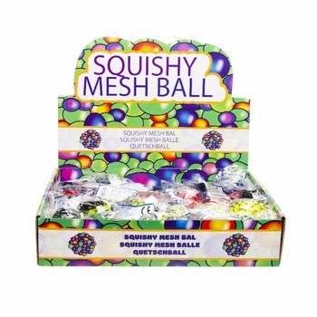 ANTISTRESOV&Aacute; SQUISHY LOPTIČKA - Priemer: 5 CM - MIX JASN&Yacute;CH FARIEB V DISPLEJI (24ks)