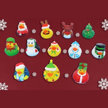 Mix Vianočn&eacute; Kačičky do vane 6cm (12 ks) - Sviatočn&eacute; darčeky