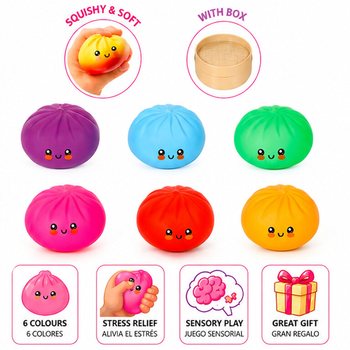 RAGE - LUCKY DUMPLINGS - Squishy Bun Dumplings VEĽK&Eacute; Rozm. 8.5 x 8.5 x 4.8 cm - V DISPLEJI (12ks)