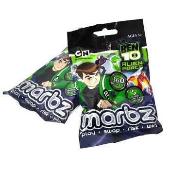 Sklenen&eacute; guličky Ben 10 vo vrec&uacute;&scaron;ku - 5 ks (15 s&aacute;d)
