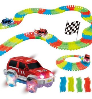 Veľk&aacute; Autodr&aacute;ha MAGIC ROAD so Svietiacim Autom a V&yacute;ťahom, 136 Dielov