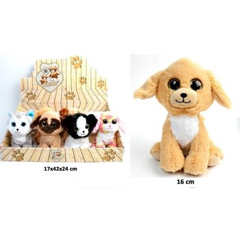 Luxusné Plyšové Psy, 16 cm, Mix Dizajnov v Displeji (12 ks)