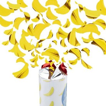 Konfetov&eacute; delo Ban&aacute;n &ndash; Farba: žlt&aacute; - 40 cm - party popper (10ks)