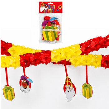 Girlanda Sinterklaas a Piet so závesmi - 4 m (6 ks)