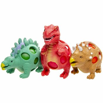Squishy sieťov&aacute; loptička dinosaurus - Display (12 ks)