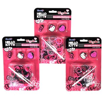 Sada na Výrobu Gumičkových Náramkov s Príveskami Hello Kitty (12 ks)