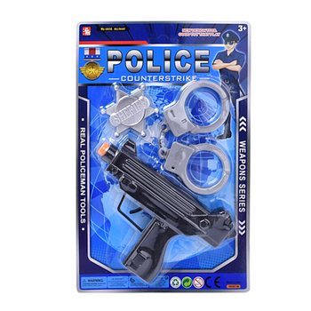 Policajn&aacute; hracia sada so samopalom, putami a odznakom (6 ks)