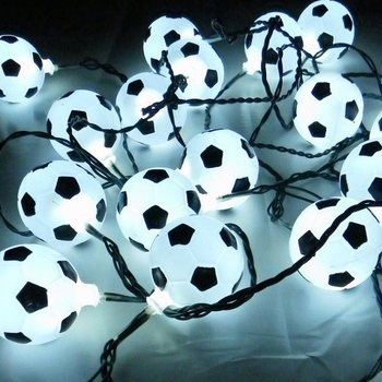 Sveteln&aacute; reťaz Futbal ČIERNO/BIELA s 10 lampami (9 ks)
