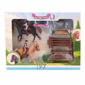 MY LOVELY HORSE - XL - 2x HRAČKA K&Ocirc;Ň S VEĽKOU STAJŇOU - V DARČEKOVEJ KRABICI (1 ks)