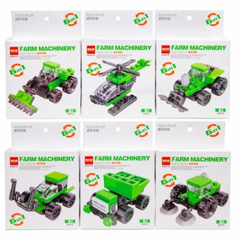 STAVEBNICA BRICKS - POĽNOHOSPOD&Aacute;RSKE VOZIDL&Aacute; (12 ks)