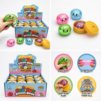 RAGE - Squishy GLITTER knedličky (Dumplings) MAL&Eacute; (5.5 x 5.5 x 3 cm) - Viral 2026 Fidget Toy (24 ks)