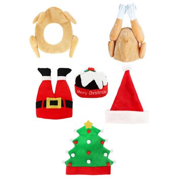 MIX LUXUSNÝCH VTIPNÝCH VIANOČNÝCH ČIAPOK - XMAS CAPS (6 ks)