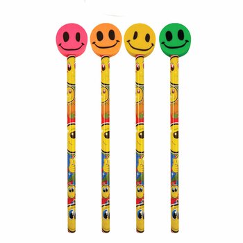 Vesel&eacute; ceruzky Smiley s gumou (24 kusov)