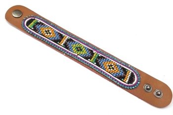 Kožený náramok Aztec Modrý Štras (1 ks)
