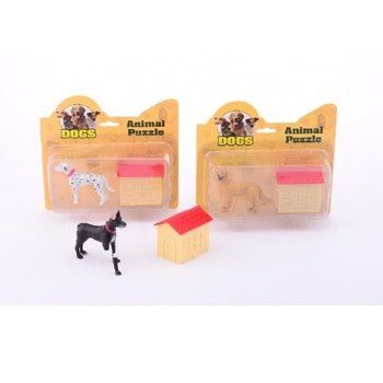 3D Puzzle Pes na karte (12 ks)