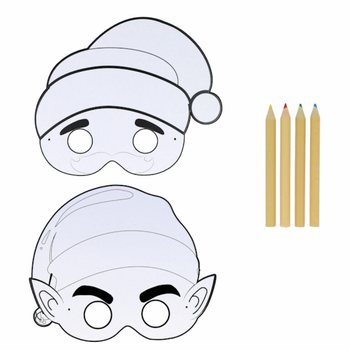 ECO FRIENDLY Vyfarbi si vlastn&uacute; vianočn&uacute; masku so 4 pastelkami (12 kusov)