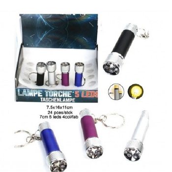 Baterka 5 LED na Kľúčenku v Displeji (24 ks)