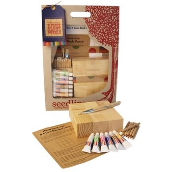 Kreat&iacute;vna sada Seedling - Navrhni si vlastn&eacute; puzzle z 9 dreven&yacute;ch kociek