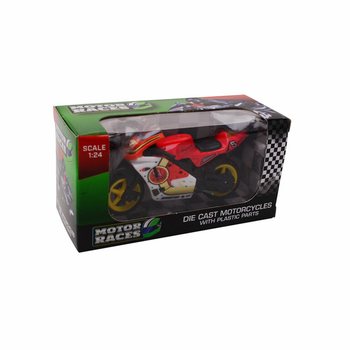 MOTOCYKEL SUPER SPORT DIE CAST, MIERKA 1:24 V DISPLEJI (24 ks)