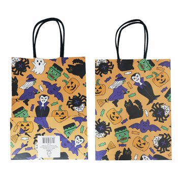 Halloweenske papierov&eacute; darčekov&eacute; ta&scaron;ky 16x9x22 cm (12 ks)