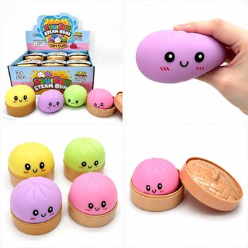 RAGE - Squishy Bun Dumplings VEĽK&Yacute; (Rozm. 8.5 x 8.5 x 4.8 Cm) - Vir&aacute;lna Fidget Hračka 2026 (12 ks)