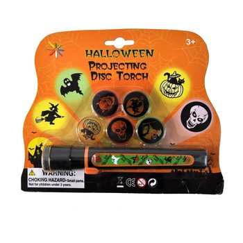 Halloween projektorov&aacute; baterka na karte (so 6 n&aacute;stavcami)